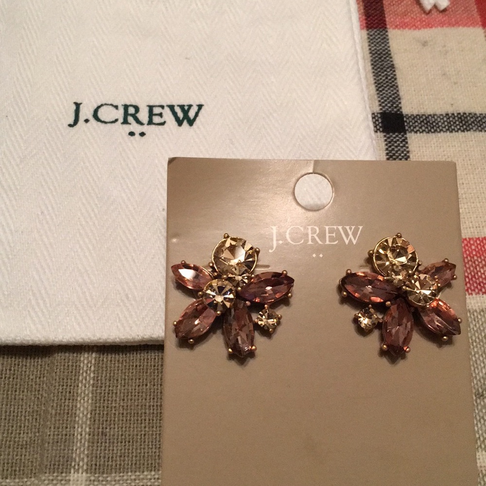 COPY - J. Crew earrings pink and clear sparkles